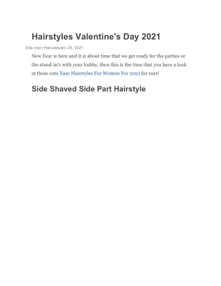 Hairstyles Valentine's Day 2021
