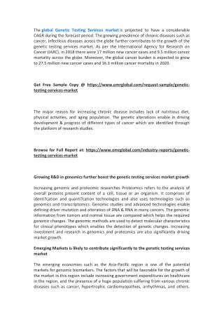 Global Genetic Testing Services Market  Size, Segmentation, Share, Forecast, Analysis, Industry Report to 2019-2025