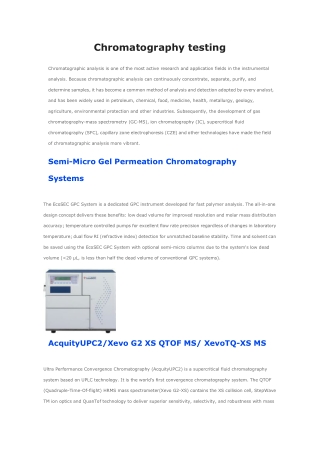 Chromatography testing