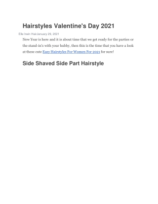 Hairstyles Valentine's Day 2021