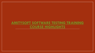 PRACTICAL Training and Complete REALTIME Training in AMITYSOFT Technology