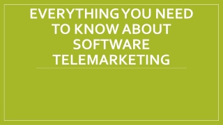 Everything You Need to Know About Software Telemarketing