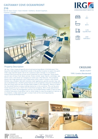 Castaway Cove Oceanfront 216-412417 - LDX Feed - IRG Cayman