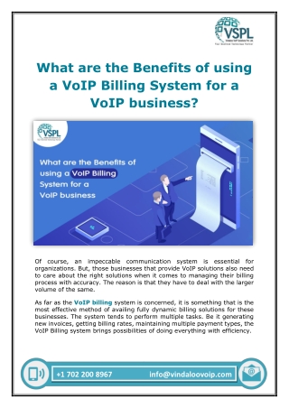 What are the Benefits of using a VoIP Billing System for a VoIP business?