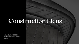 Cover the base for Construction Lien