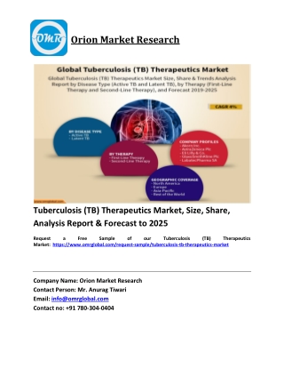 Tuberculosis (TB) Therapeutics Market Trends, Size, Competitive Analysis and Forecast 2019-2025