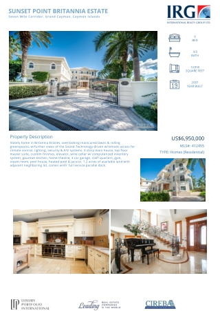 Buy Sunset Point Britannia Estate - 412455-LDX Feed-IRG Cayman