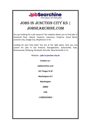 Jobs In Junction City Ks | JobSearchine.com