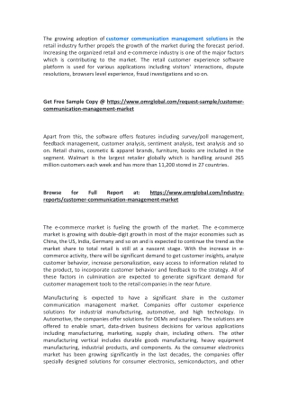 Customer Communication Management Market  Size, Growth | Industry Analysis and Forecast 2019-2025