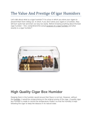 Effective Ways To Get More Out Of Best Small Cigar Humidor