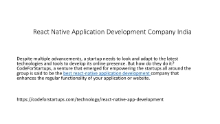 React Native Application Development Company India