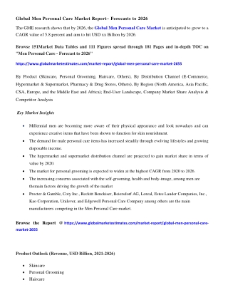 Global Men Personal Care Market Research Report