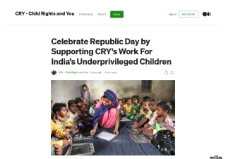 Celebrate Republic Day by Supporting CRY’s Work For India’s Underprivileged Children