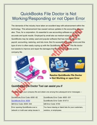 QuickBooks File Doctor: Company File & Network Issues