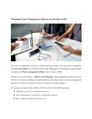 5 Stunning Project Management Software for Startups in 2021