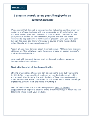5 Steps to smartly set up your Shopify print on demand products