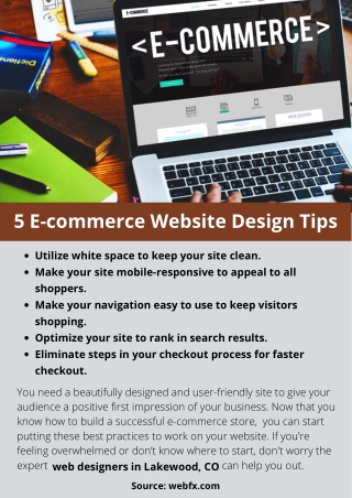 5 E-commerce Website Design Tips