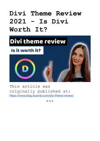 Divi theme review