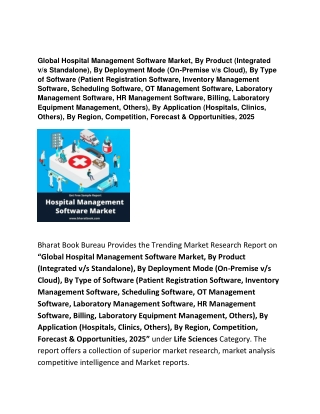 Global Hospital Management Software Market By Product Forecast 2025