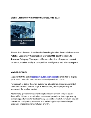 Global Laboratory Automation Market Research Report 2021-2028b