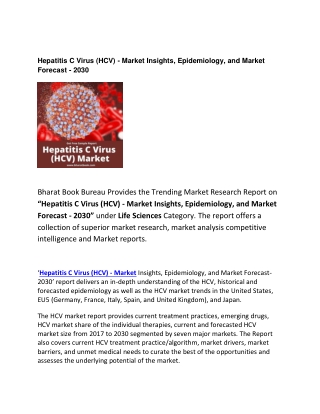 Hepatitis C Virus (HCV) Market Forecast 2030