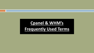 Cpanel & WHM’s Frequently Used Terms