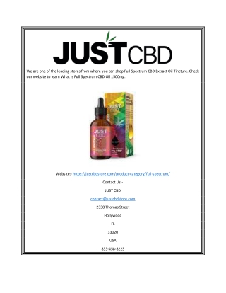 CBD Full Spectrum Oil | Justcbdstore.com