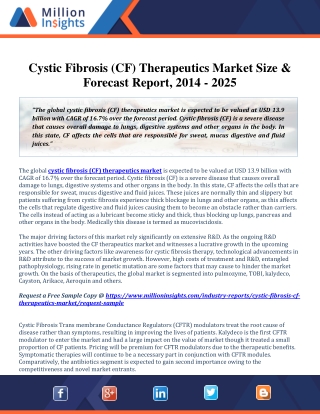 Cystic Fibrosis (CF) Therapeutics Market Players, Regions, Product, Application and Current Trends 2025