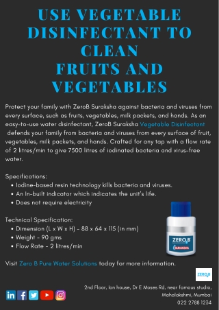 Use Vegetable Disinfectant to Clean Fruits and Vegetables