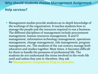 Why should students choose Management Assignment Help services?