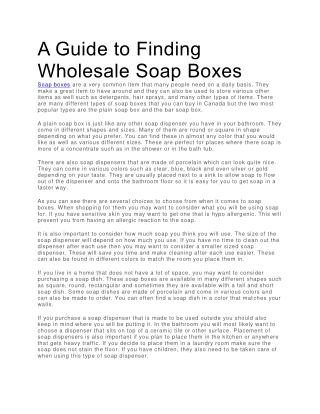 soap boxes in canada