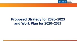 Proposed Strategy for 2020–2023 and Work Plan for 2020–2021