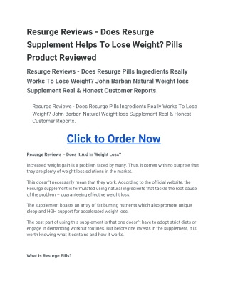 Resurge supplement