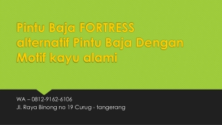 WA 0812-9162-6106 (FORTRESS) Ukuran Pintu Rumah Mewah