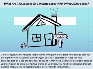 Prime Seller Leads Reviews - What Are The Sources To Generate Leads With Prime Seller Leads?