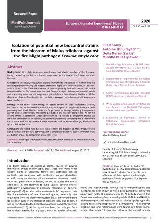 European Journal of Experimental Biology