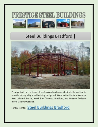 Steel Buildings Bradford | Prestigesteel.ca