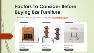 Factors to Consider before Buying Bar Furniture