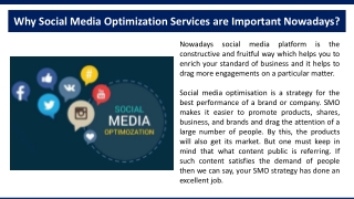 Why Social Media Optimization Services are Important Nowadays?