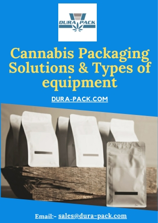 Cannabis Packaging Solutions & Types of equipment