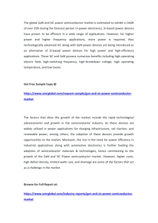 Global GaN and SiC Power Semiconductor Market  will experience a noticeable growth during the forecast period 2019-2025: