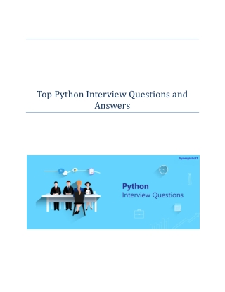 Top Python Interview Questions and Answers