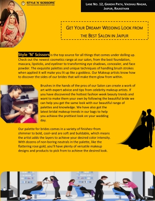 Get Your Dreamy Wedding Look From The Best Salon In Jaipur