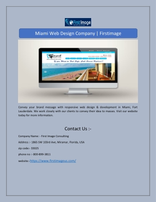 Miami Web Design Company | Firstimage