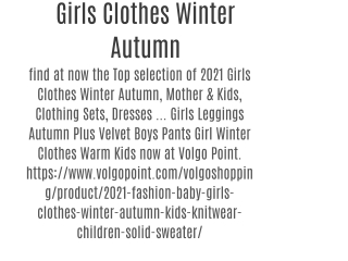 Girls Clothes Winter Autumn