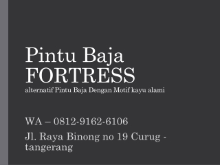 WA 0812-9162-6106 Harga Pintu Besi Per Meter Fortress,