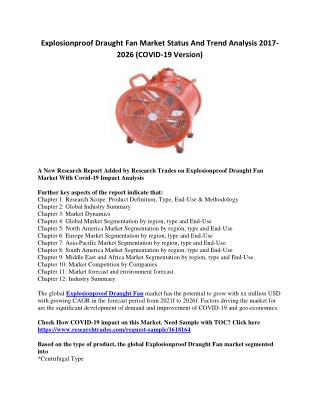 Explosionproof Draught Fan Market Status And Trend Analysis 2017-2026 (COVID-19 Version)