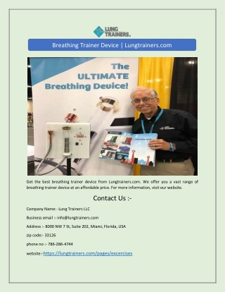 Breathing Trainer Device | Lungtrainers.com