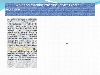 Whirlpool Washing machine Service Center Jogeshwari
