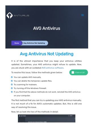 How To Fix Avg Antivirus Not Updating Issues?